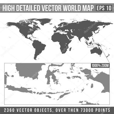 Vector High Detailed World Map Stock Vector By ©trikona 50203545
