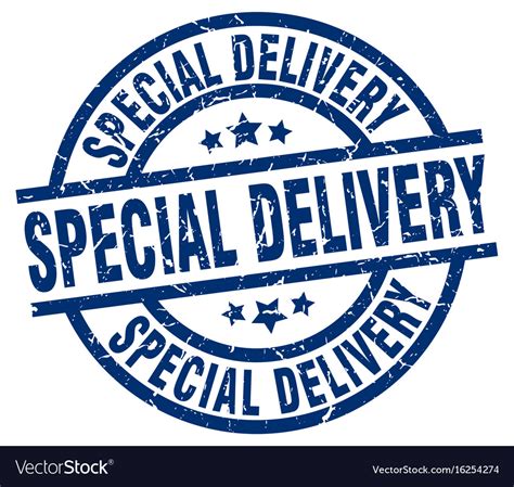 Special Delivery Blue Round Grunge Stamp Vector Image