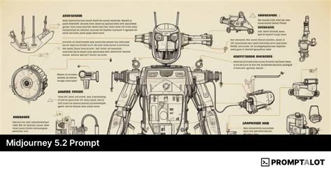 Mechanical Marvel Blueprints Midjourney 52 Prompt Promptalot