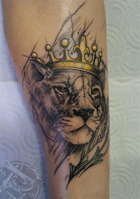 Tattoo лев в короне - tattoo's photo In the style Neo-traditional, Art, Animals, Cr... in 2021 ...