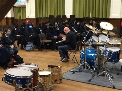 Denbigh High School Status Quos Jeff Rich Delivers Drumming Masterclass
