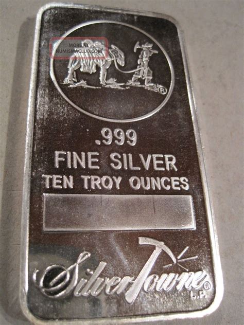 10 Troy Ounce 999 Fine Silver Bar By Silvertowne