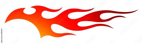 Flame Car Decal Fire Car Sticker Vector Art Silhouette Graphic On White