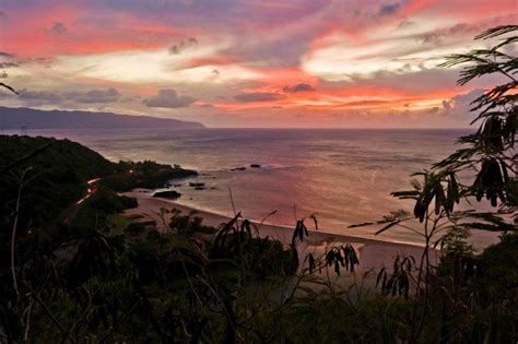 Waimea Bay Lava Sunset Hawaii Pictures