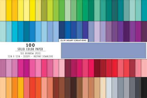 100 Solid Color Paper Graphic By Clipheartcreations · Creative Fabrica