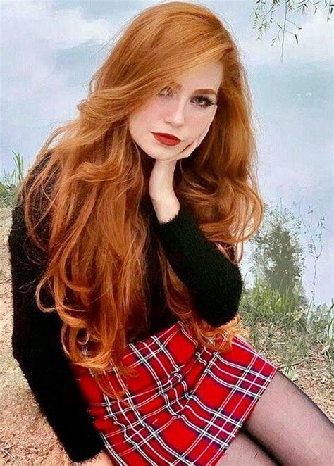 Beautiful Red Hair Red Plaid Skirt Looks Pinterest Hair Color Unique Red Hair Woman Long