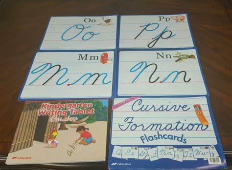 Abeka Cursive Formation Flashcards Complete Set A Z And Writing Tablet
