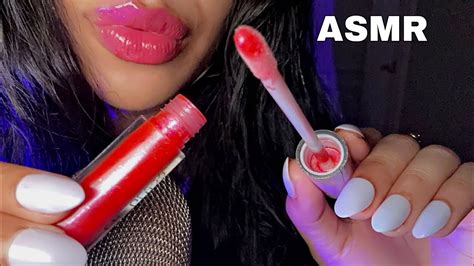 ASMR Tingly Lipgloss Application Kisses Tapping Mouth Sounds