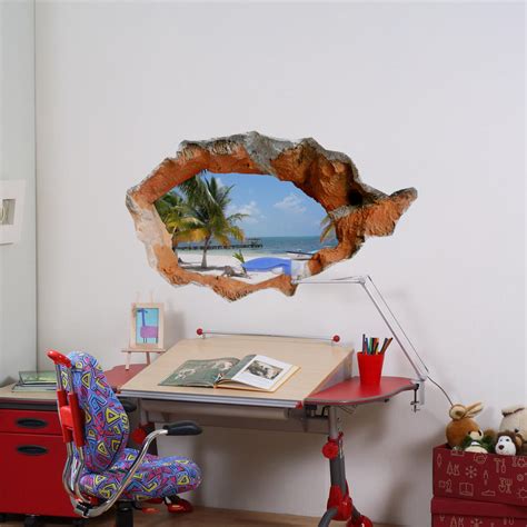 Quote from beach themed wall decals : 3d beach wall decals 38 inch removable sea wall art ...