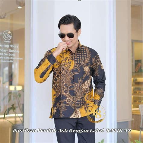 Jual Kemeja Batik Pria Lengan Panjang Bahan Katun Premium Reguler Fit