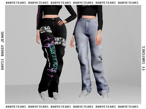 Babytears Daysi Baggy Jeans In 2021 Baggy Jeans Baggy Sims 4 Clothing