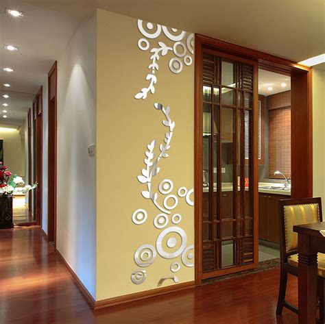 These are the latest trend and gives a unique look to your wall, by giving some depth and a 3d view. Creative Circle Ring Acrylic Mirror Wall Stickers 3D Home ...