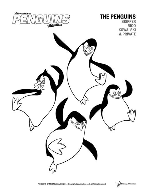 Dibujos Para Colorear De Los Pinguinos De Madagascar