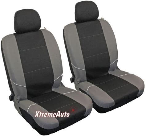 xtremeauto® universal fit front pair of car seat covers black grey uk automotive