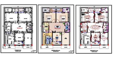 30x40 House Plan With Electrical Layout Drawing Dwg File Cadbull Images