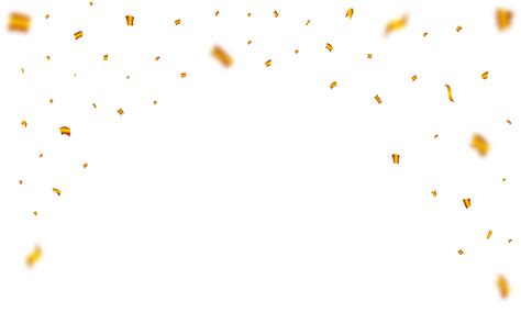 Golden Confetti And Tinsel Falling Illustration On A Transparent