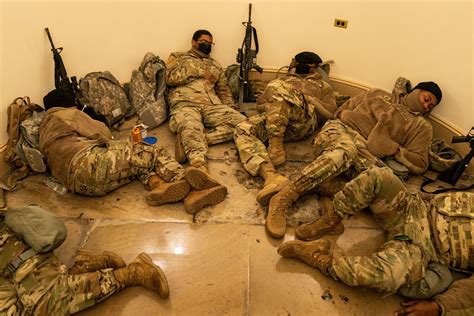 Striking Photos Show Hundreds Of National Guard Troops Sleeping Inside