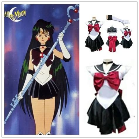 New Anime Pretty Soldier Sailor Moon Pluto Cosplay Costume Female