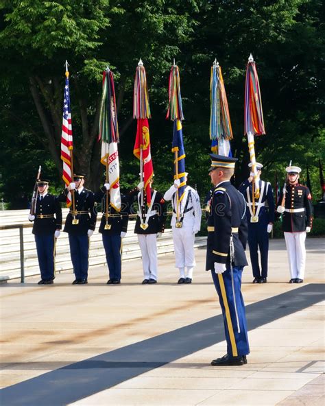 Military Color Guard Arlington Editorial Image Image Of Ceremony
