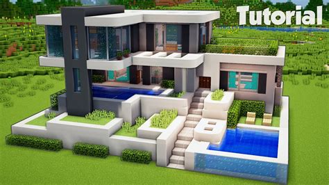 Minecraft How To Build A Modern House Tutorial Easy 27 Interior In