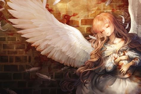 Wallpaper White Fantasy Art Anime Angel Original Characters Blood Mythology Wing