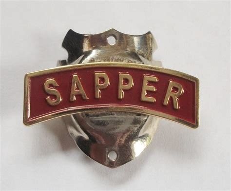 Sapper Royal Engineers British Army Lapel Pin Walking Stick Mount