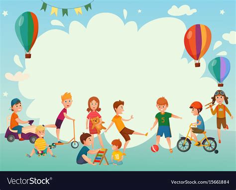Playing Kids Background Royalty Free Vector Image