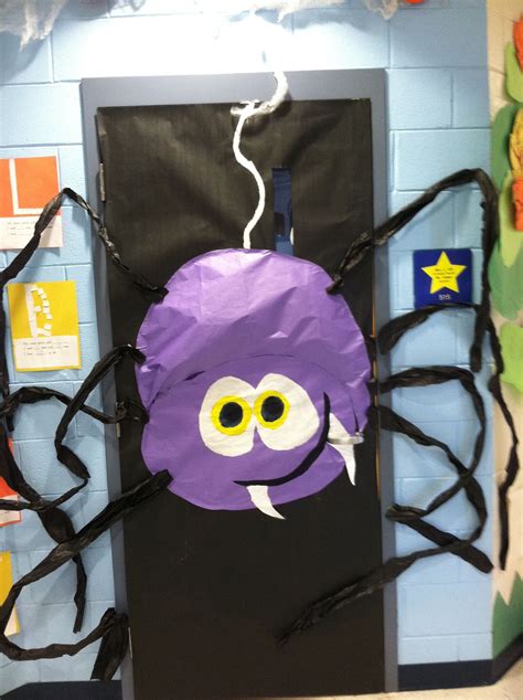 Halloween Spider On Classroom Door Halloween Preschool Halloween