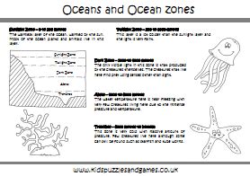 Layers of the Ocean coloring and fact sheet - Kids Puzzles and Games