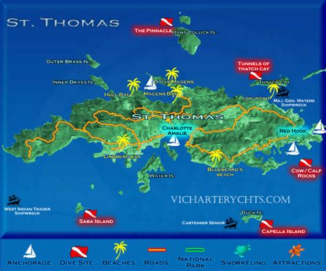 road map of st thomas us virgin islands