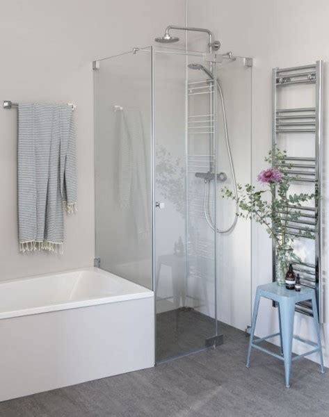 Verschiedene lösungen für eine duschkabine neben einer badewanne. Eck Duschkabine neben Badewanne mit Festwand verkürzt und ...