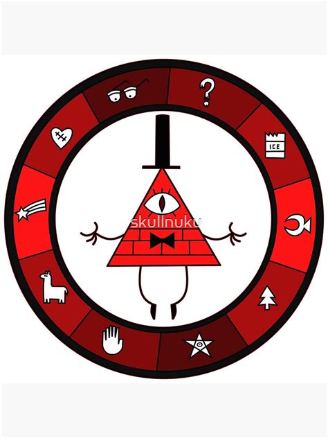 Red Bill Cipher Wheel Poster By Skullnuku Redbubble
