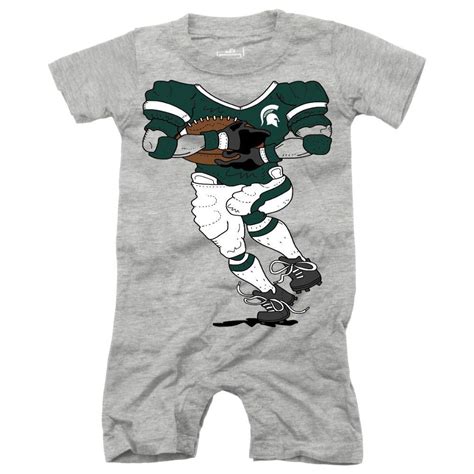 Spartans Michigan State Infant Football Player Romper Alumni Hall