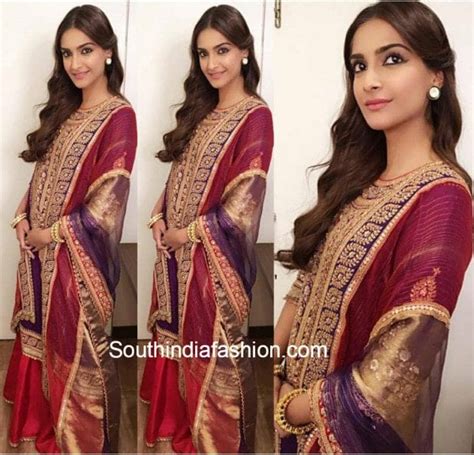 Sonam Kapoor In A Palazzo Salwar Suit By Anuradha Vakil