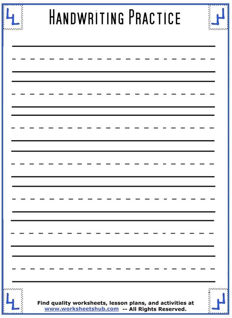 Handwriting Sheetsprintable 3 Lined Paper