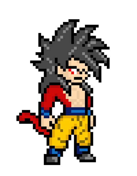 Super Saiyan 4 Gokuuuuu Goku Ssj 4 Pixel Art Transpar