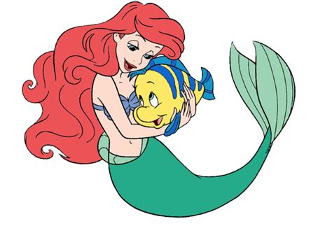 Ariel And Flounder Hug