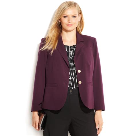 Lyst Calvin Klein Plus Size Twobutton Aubergine Blazer In Purple