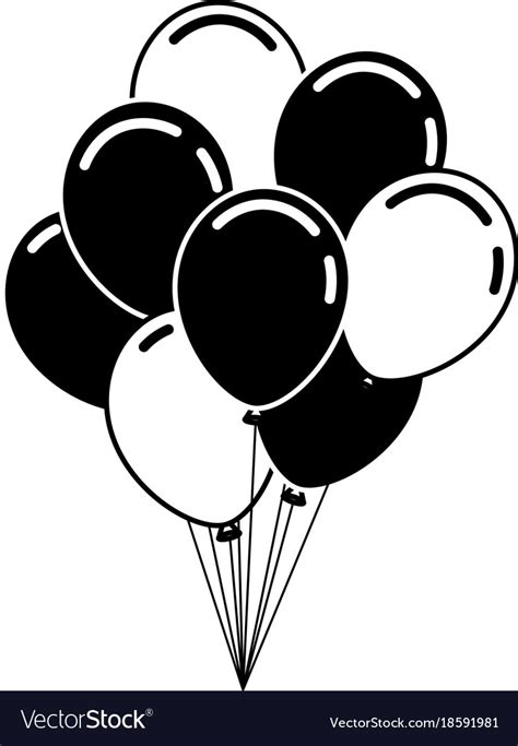 Bunch Birthday Balloons For Party And Royalty Free Vector