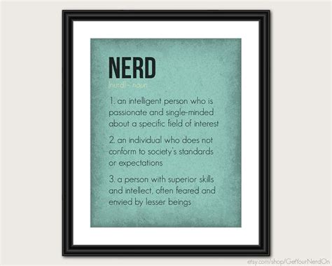 Nerd Definition Art Funny Definition T Nerdy Office Etsy Poster