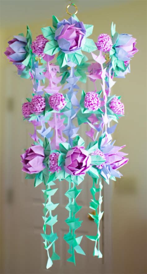 Diy Paper Flower Chandelier Using Origami Techniques Heidi