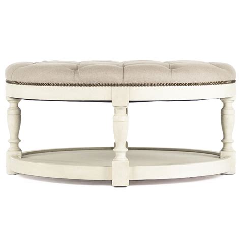 Ships free orders over $39. Marseille French Country Cream Ivory Linen Round Tufted ...