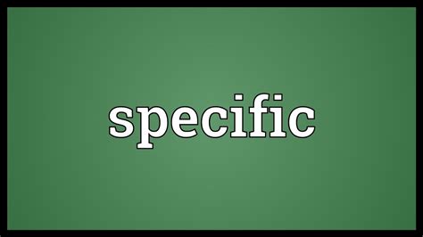 Specific Meaning Youtube
