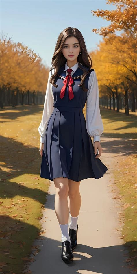 A Lovely Girl Wearing School Uniforms 09 School Uniform Fashion