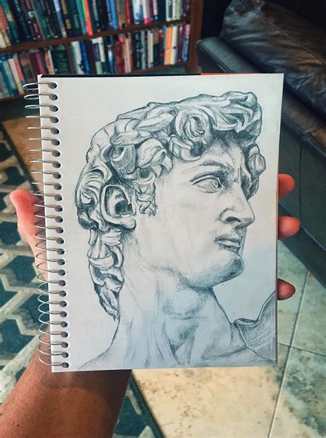 Michelangelos David In Pencil Drawing