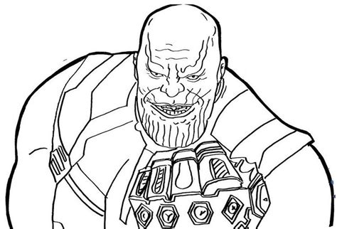 Thanos Old Version And His Punch With Infinity Gauntlet Coloring Page