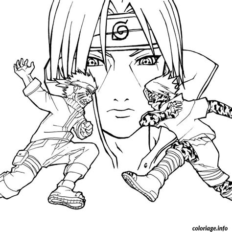 Coloriage Naruto Vs Sasuke Dessin Naruto à imprimer