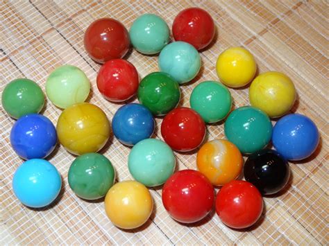 Lot Of 25 Vintage Marbles Solid Color Marbles Glass