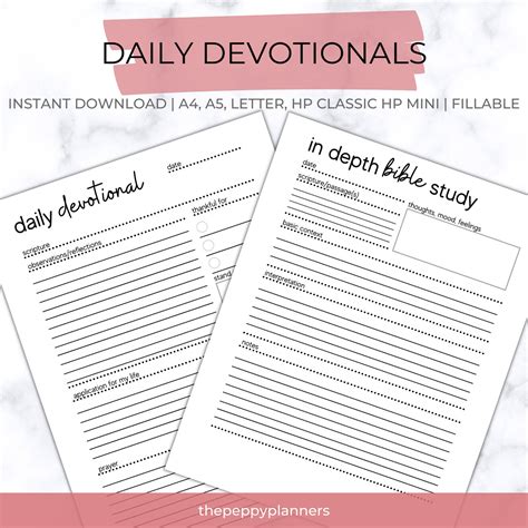 Printable Devotional Journal Prayer Journal Bible Study Etsy