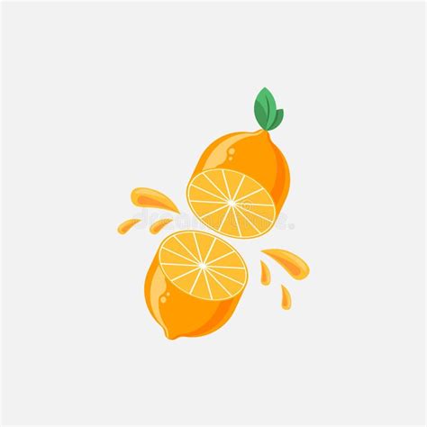 Flat Design Half Sliced Of Yellow Lemon Fruit Lemon Vector